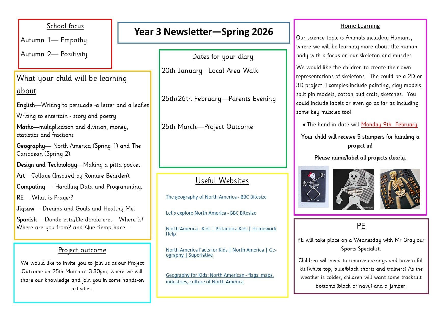 Newsletter Spring 1 Year 3